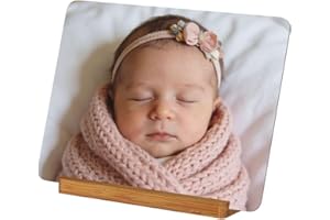 RMWD Studio Custom Picture Frames, Personalized Metal Photo Prints with Natural Bamboo Base, Metal Wall Art Custom Photo Gift