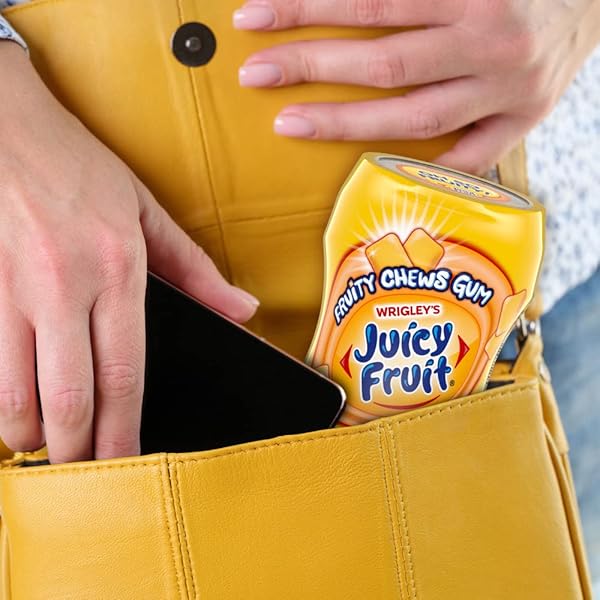 JUICY FRUIT GUM SUGAR-FREE CHEWING GUM, JUICY FRUIT CHEWS, 40 PIECES PER BOTTLE, (PACK OF 6)