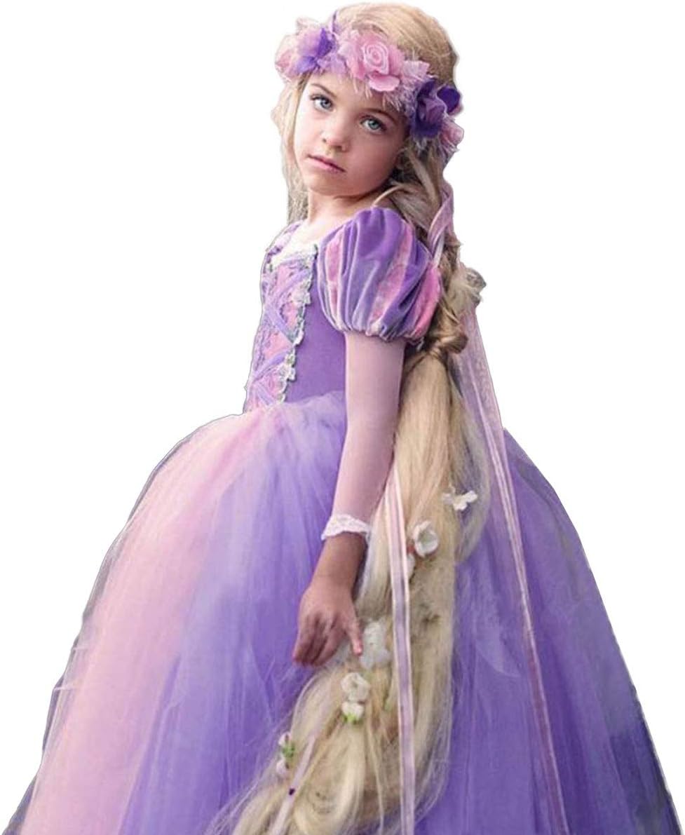 Amazon 本格的 Monoii ラプンツェル ドレス コスプレ 子供 衣装 プリンセス コスチューム キッズ ハロウィン お姫様 コス 仮装 女の子 D4 キッズコスチューム ホビー