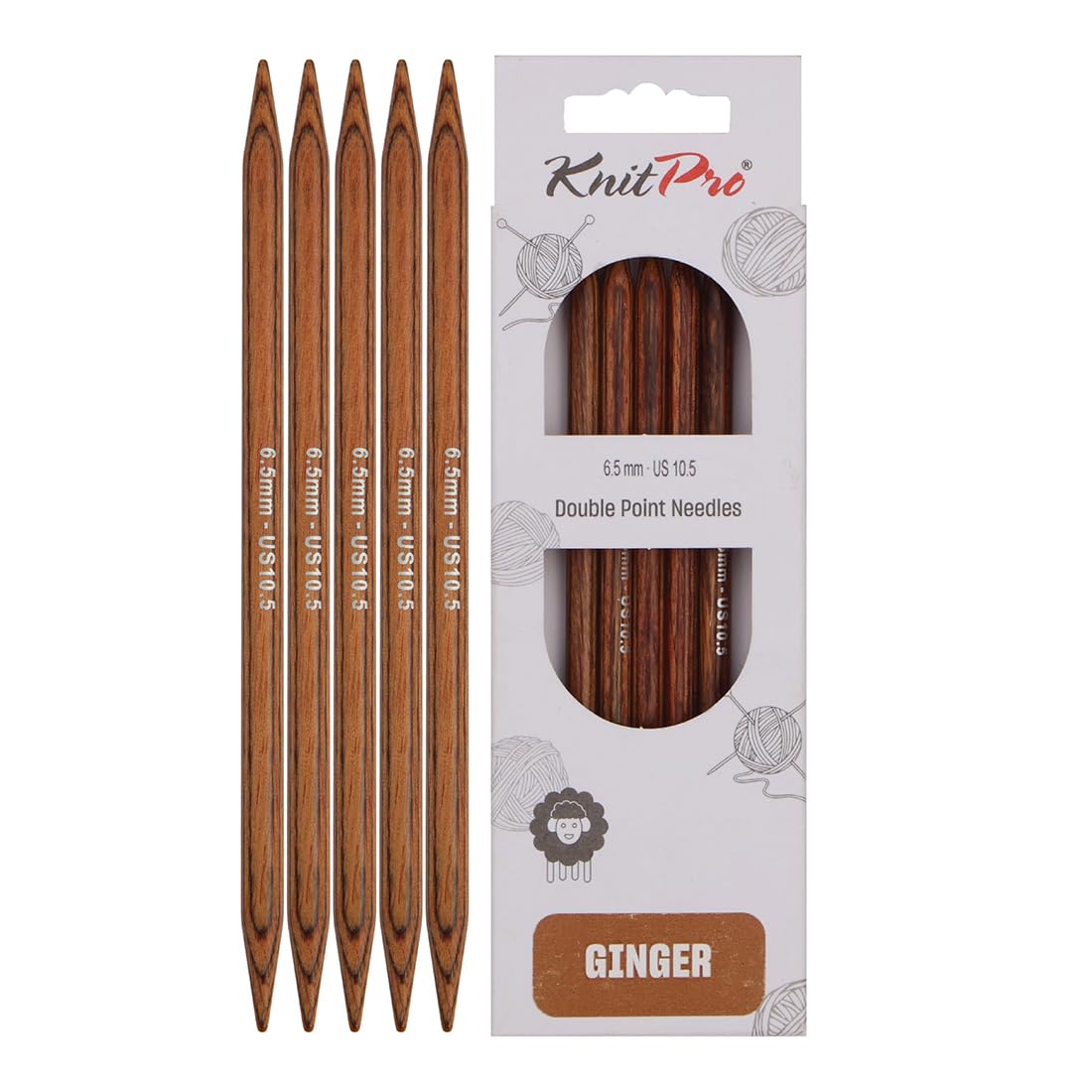 KnitPro Ginger Double Pointed Needles 8" (20cm) | 6.50mm