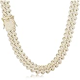PY BLING 12mm Mens Women Heavy Iced Out Miami Cuban Link Chain or Bracelet 14K Gold White Rose Gold Plated CZ Lab Diamond Hip Hop Jewelry Necklace Choker with Gift Box