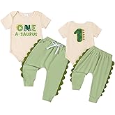 Toddler Baby Boy Girl Birthday Outfit 1st-4th Dinosaur Romper Shirt Joggers Pant Set 1-4 Yr Birthdays Shirts