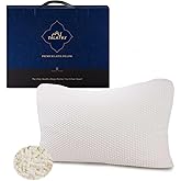 Talatex Talalay 100% Natural Premium Adjustable Latex Pillow, Shredded Latex Pillow Helps Relieve Pressure, Perfect Package Best Gift with Removable Tencel Cover (SilkStrand, Standard)