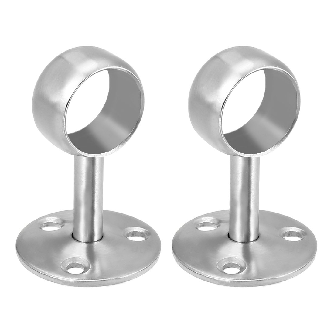 Sourcingmap Wardrobe Pipe Bracket, 25mm Dia, 65mm Height, Wall Mounted Rail Rod Support Socket 2pcs