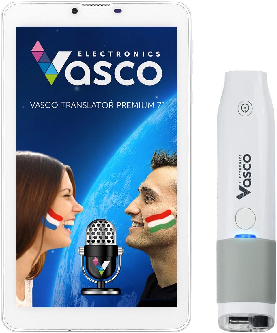 Vasco Translator Premium 7" + Scanner: Electronic Voice Translator with Handheld Scanner