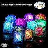 (12 Pack) Multi Color Light-Up LED Ice Cubes,1.37