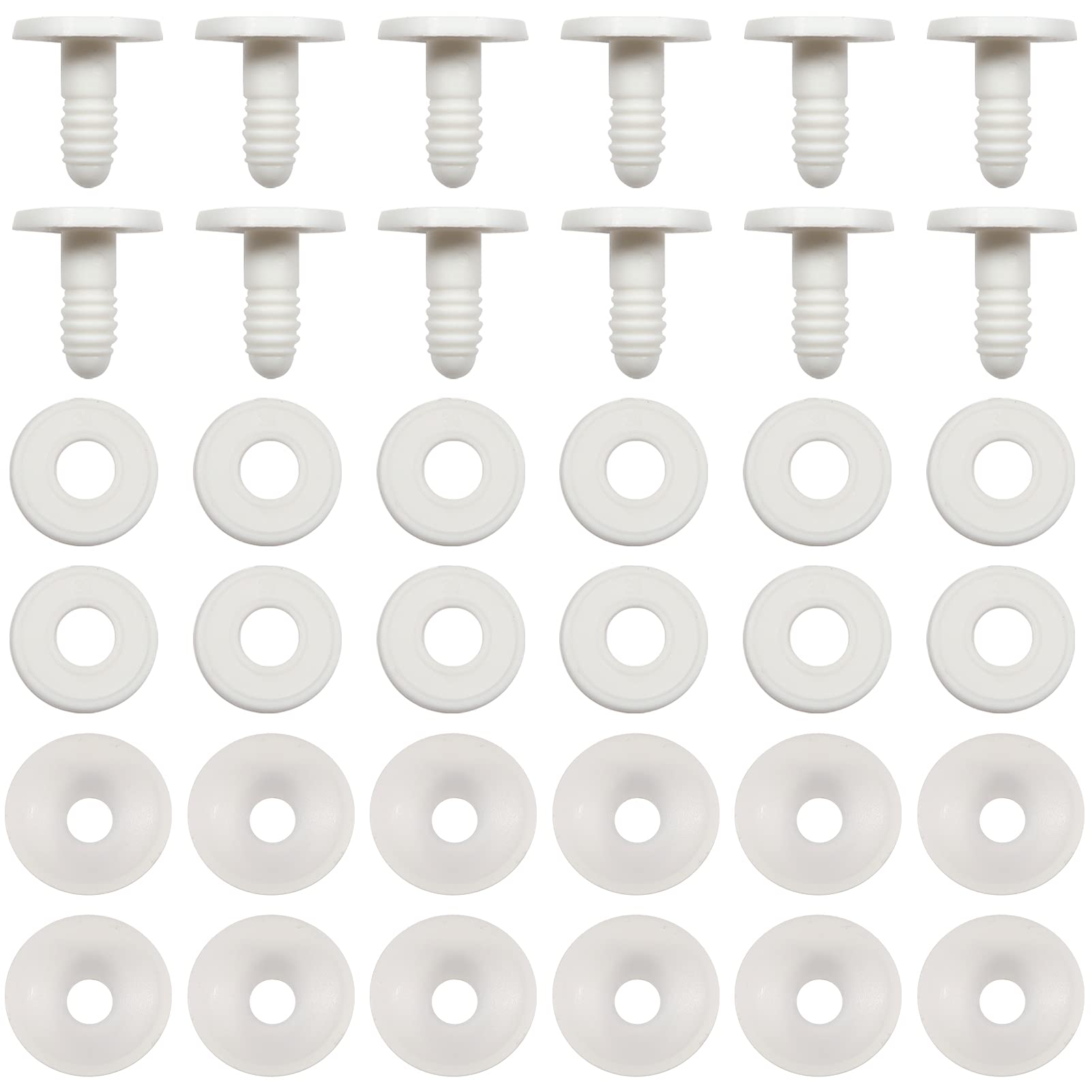 TOAOB 20 Sets Doll Joints Teddy Joints White Plastic Doll Joints Animal Joints 30 mm Joint Discs DIY Doll Making Accessories for Puppet Crochet Animals Craft Supplies