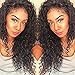 Dreambeauty 13X4 Lace Front Human Hair Wig Deep Curly 100% Brazilian Virgin Remy Human Hair Glueless Lace Front Wig with Baby Hair for Black Women Natural Black Color 16 inch