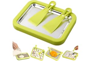 At-Home Rolled Ice Cream Maker Kit, Rolled Ice Cream Tray Instant Freeze Plate with 2 Scrapers, sorbet maker,DIY Homemade Ice