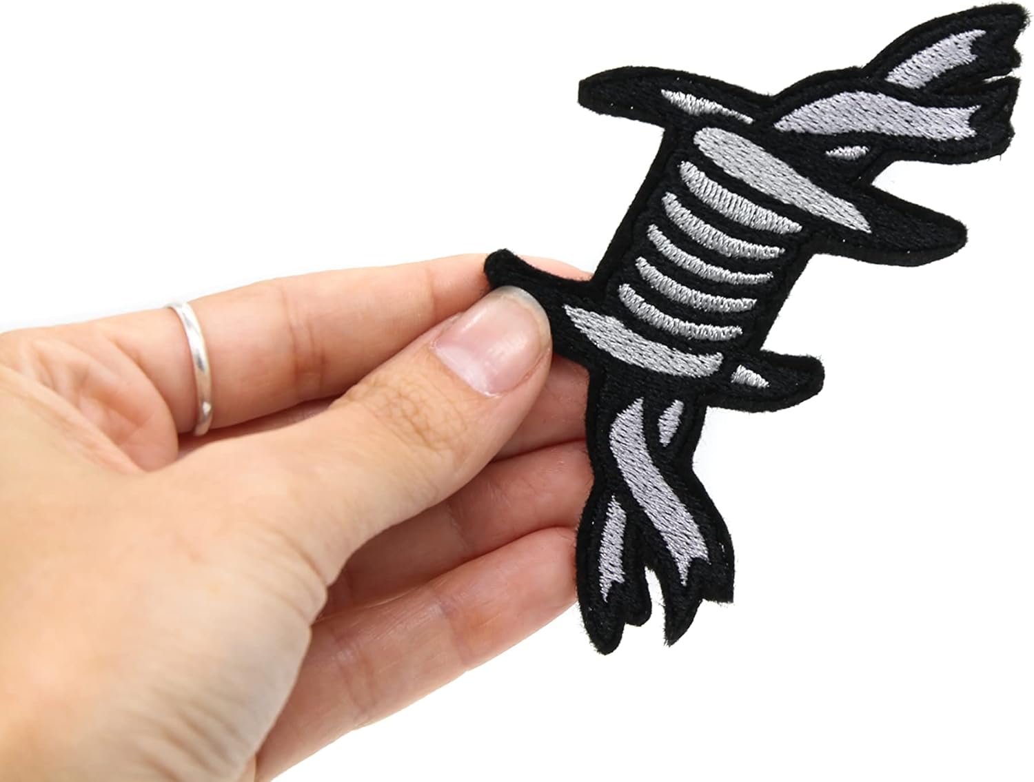 Mixed Media - Barbed Wire Iron On Embroidered Patch