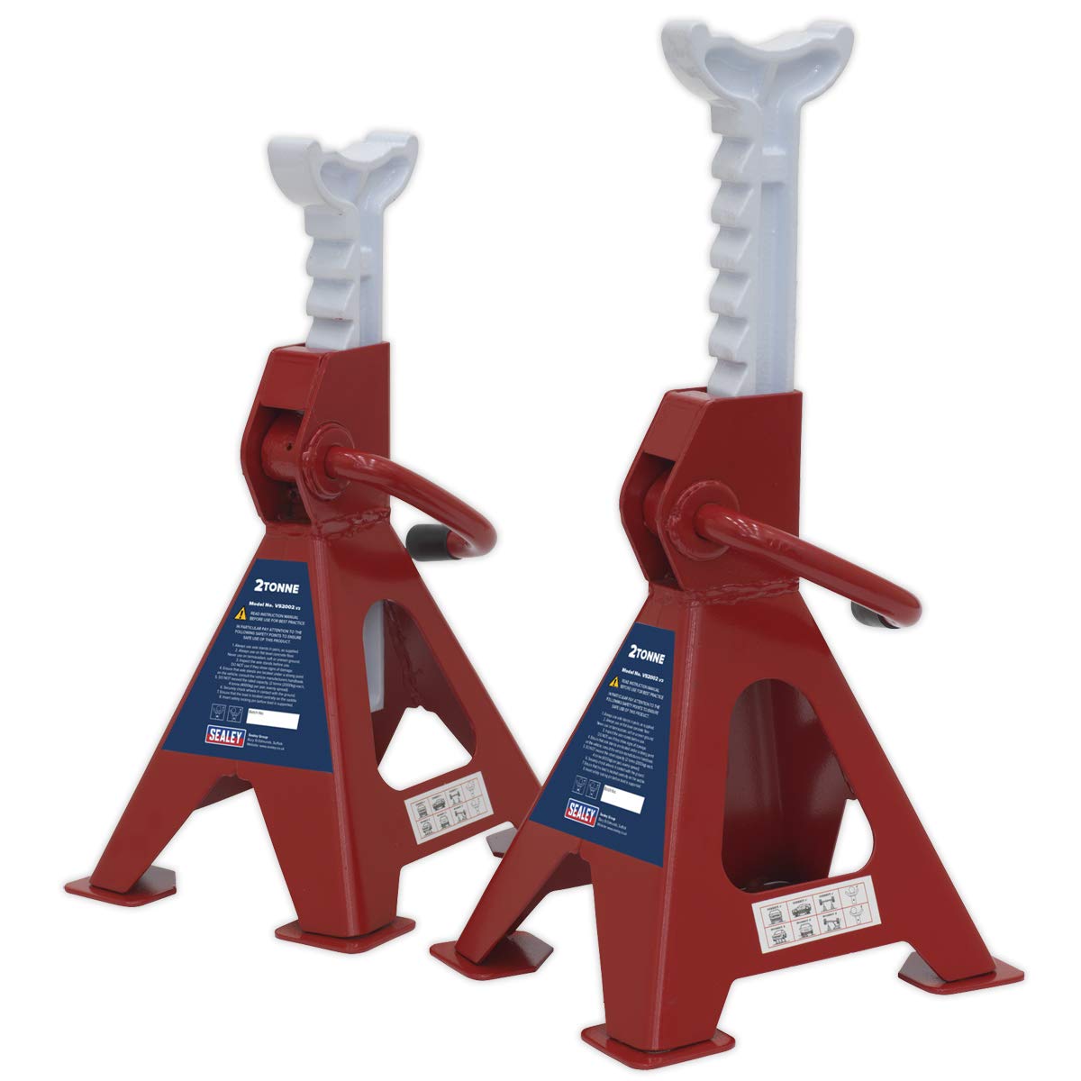 Sealey Vs2002 Axle Stands 2Tonne Capacity Per Stand 4Tonne Per Pair Ratchet Type