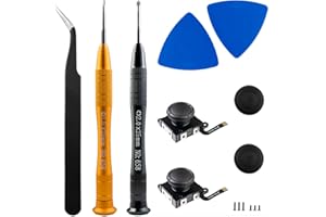 Hall Effect Joystick Replacement for JoyCon, 15 in 1 Repair Tool Kit.Thumb Grip for Switch/OLED Joy-Con Controller,No Driftin