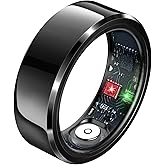 Lemolf Smart Rings, Fitness Tracker Ring, Heart Rate, Blood Oxygen, Stress, Step Tracker, Sleep Monitoring, Air Gestures, No Subscription Fee, IP68 Waterproof for iPhone&Android (Black, #10)