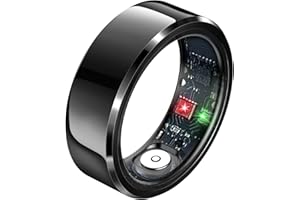 Lemolf Smart Rings, Fitness Tracker Ring, Heart Rate, Blood Oxygen, Stress, Step Tracker, Sleep Monitoring, Air Gestures, No Subscription Fee, IP68 Waterproof for iPhone&Android (Black, #10)