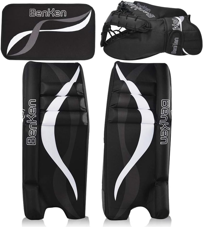 BenKen Sports Hockey Gear Goalie Pad Pack Ice Hockey Equipment Teenager &Adult Blue Black