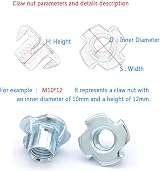 Lemiyoo 151 Pcs T-Nut Set M4-M10 Zinc-Plated Wood Furniture Bracket Kit view 2