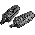 F FIERCE CYCLE 1 Pair 10mm Aluminum Aolly Motorcycle Rearset Rear Set Footrest Footpeg Foot Rest Peg Bike Bicycle Cycling Black for Harley Davidson
