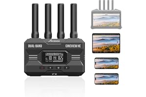 Accsoon CineView HE Wireless HDMI Transmitter, 1080p60 Wireless Video Transmission System, Dual-Band 1200ft Range 60ms Latency, Up to 4 Devices, Compatible with Cineview 2 SDI/SE/Quad, for Filmmaking