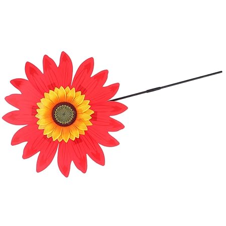 Kawn 36cm DIY Sunflower Windmill Wind Rotator Kid Outdoor Playground Toy Red