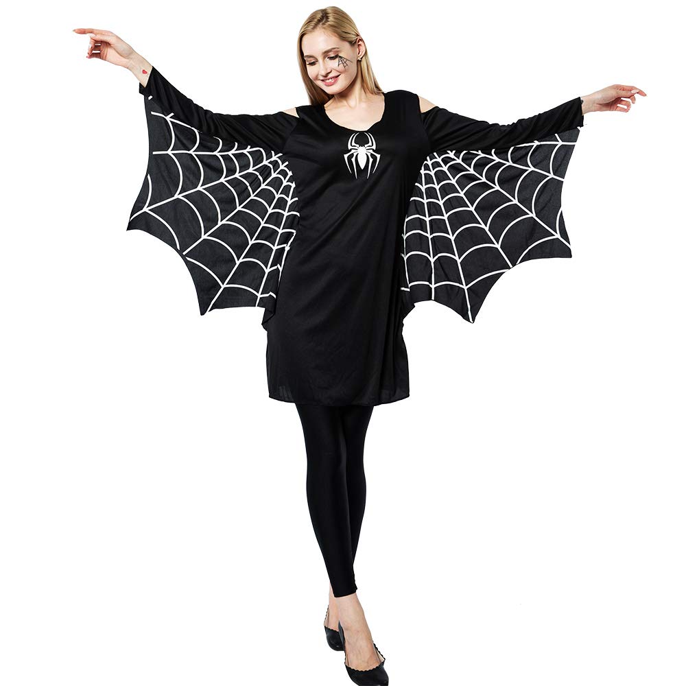 EraSpooky Women Spider Costume Fancy Dress Cosplay Halloween Party Funny Outfit for Adult
