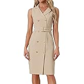 Allegra K Women's Work Dresses Business Office Sleeveless Button Pencil Blazer Dress Formal Outfits