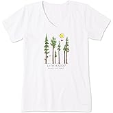 Life is Good Womens Crusher Tee Shirt, Short Sleeve Cotton Graphic T-Shirts, Lig Among The Trees