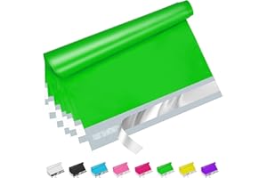 Jowlroel Green Poly Mailers 10x13 Inch 100 Pcs, Strong Adhesive Shipping Bags for Clothing, Self-Sealing and Waterproof Mailing Envelopes, Privacy Protected Mailer Bags for Small Business