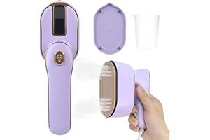 FAWAIKTU Portable Handheld Iron, Mini Iron Clothes Steamer 180° Rotatable Travel Steamer for Clothes Support Dry and Wet for Home Travel or College (Purple)