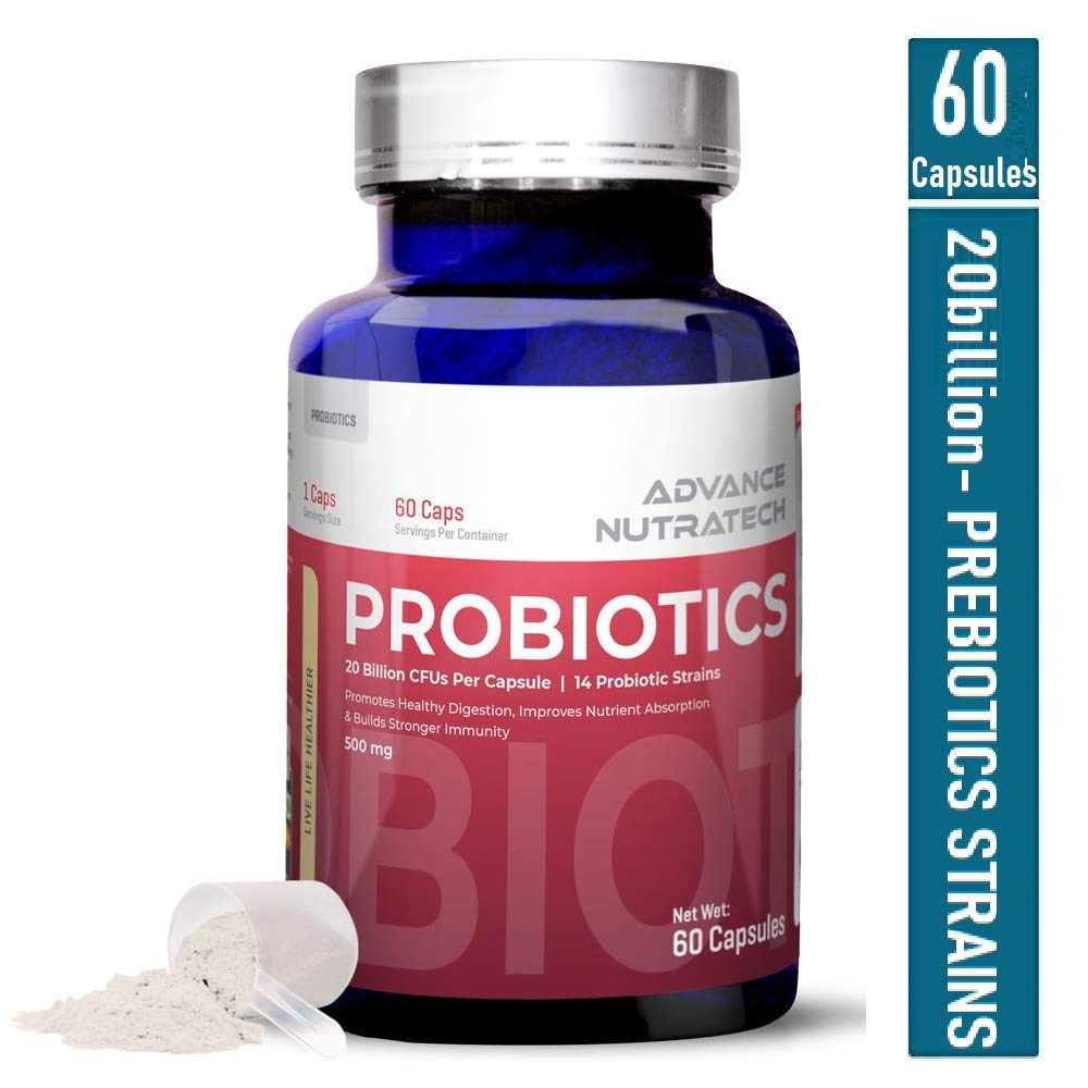 Advance Nutratech Pre biotic and Probiotic fiber- - - 60 Capsules | Gut Digestive health supplement for yogurt