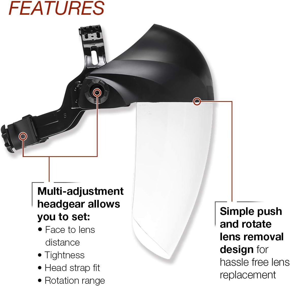 Lincoln Electric OMNIShield Professional Face Shield | High Density Clear Lens | Premium Headgear | K3750-1: Home Improvement