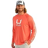 HUK Mens Icon Hoodie, Fishing Shirt with Sun Protection for Men, Fog Green, 3X-Large