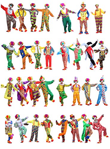 Adult Clown Unisex Fancy Dress Halloween Cosplay Costume Circus Clown Dress