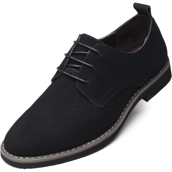 Amazon.com | Daniela Fargion Taupe Suede Leather Derby Shoes  display picture 3