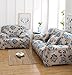 Elvoes Floral Printed Sofa Cover Anti-Slip Elastic Slipcover Stretch Polyester Fabric Soft Furniture Protector Couch Cover (Three seater(74''-90''), Provence)