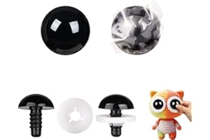 MUCUNNIA 4pcs 50mm Upgraded Safety Eyes for Crocheting Amigurumi Black Eyes for Crochet Animals with Washers Craft Eyes Doll 