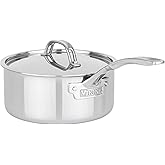 Viking PureGlide Pro 3-Ply Nonstick Sauce Pan, Made without PFAS, 3-Quart Induction Cooking Pot with Lid, Metal Utensil Safe Titanium Nonstick Surface, Oven Safe to 600F
