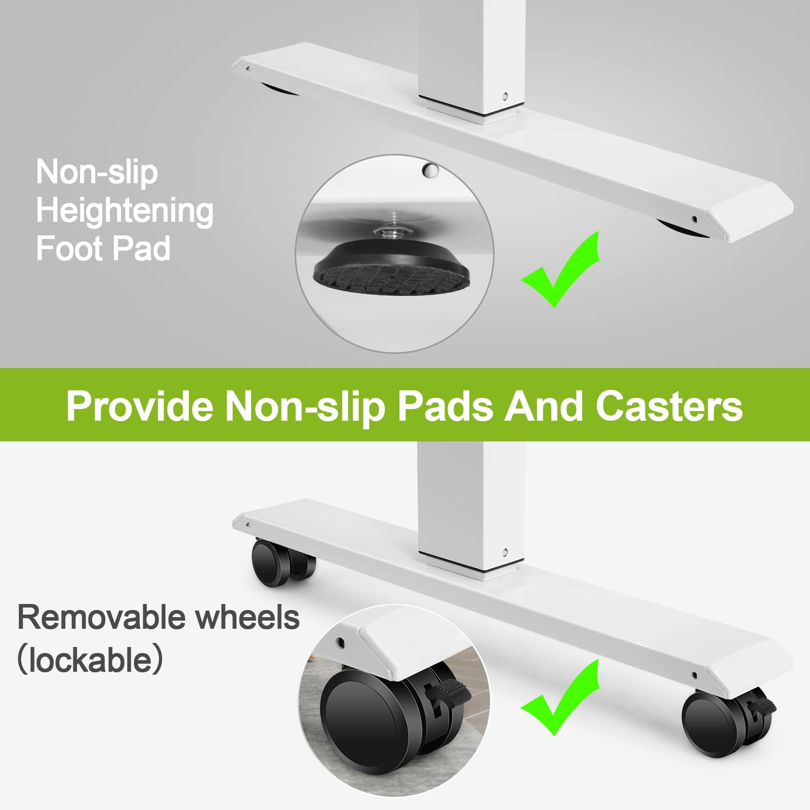 Electric Standing Desk 55 x 24In with Charging Station, Adjustable Height Desk with Oversized Mouse Pad, 2 USB Ports & 3 Power Outlets, 4 Caster, 4 Preset Heights, 27''-45'' Lifting Range