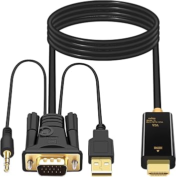 Lemorele Cable VGA a HDMI Adaptador VGA a HDMI 180cm 1080P 60Hz ...