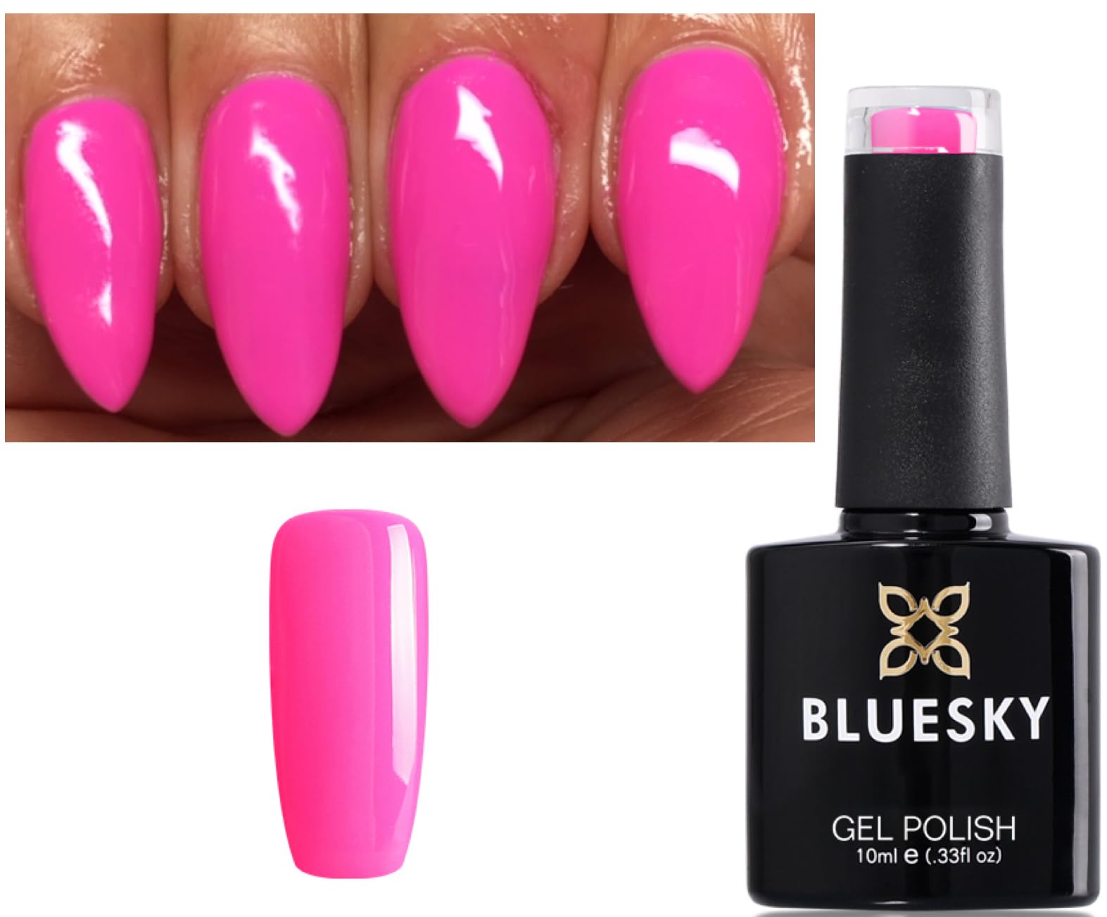 Bluesky Nail Gel Polish PINK BRIGHT PINK BUBBLEGUM SPRING SUMMER COLOR QXG03 UV LED Soak Off 10ml
