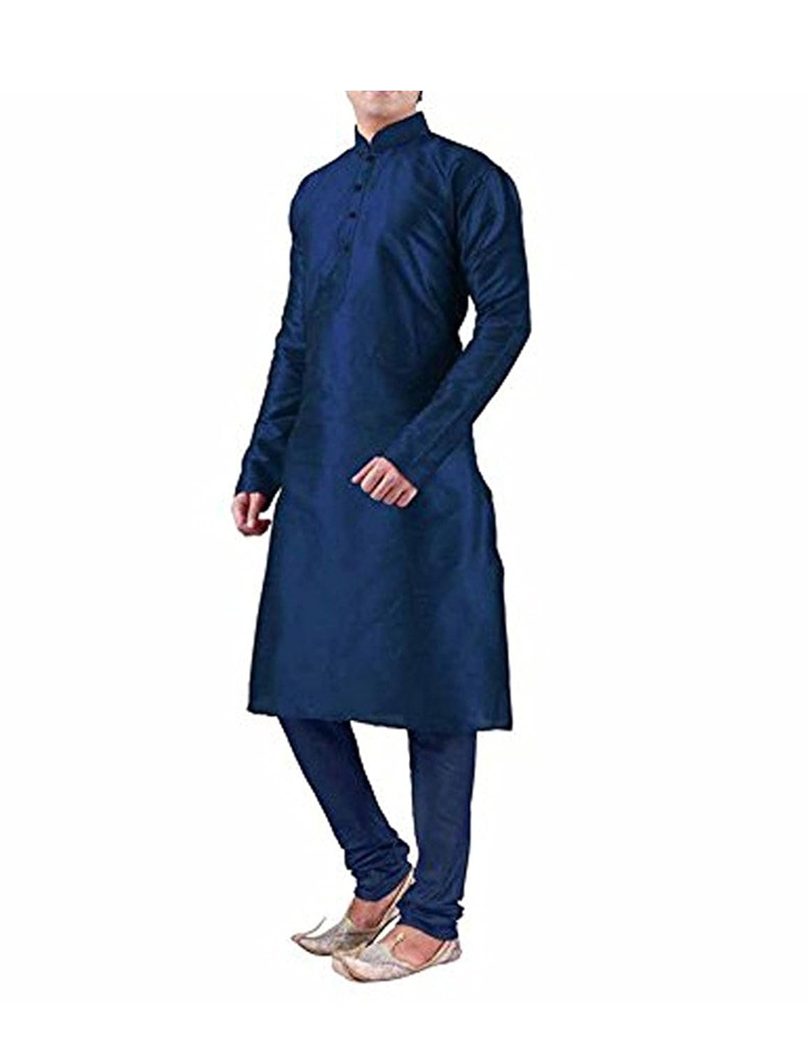 men's dupioni silk kurta pyjama & waistcoat