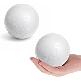 2 Pack 4 Inch Foam Balls for Crafts White Polystyrene Foam Ball | Smooth Round Craft Giant Foam Ball for Art Household Christ