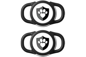 ILFINDYOU 2 Pack Waterproof AirTag Dog Collar Holder for Apple Tracker Black