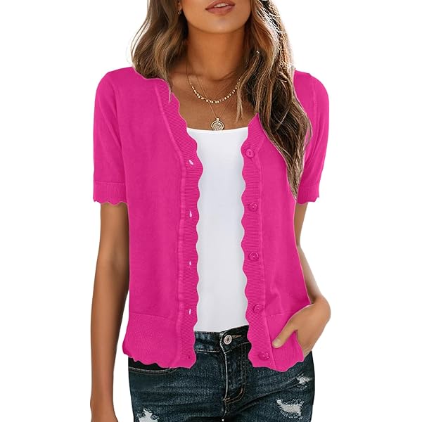 Arach&Cloz Womens Cardigans Summer Cropped Lightweight Short