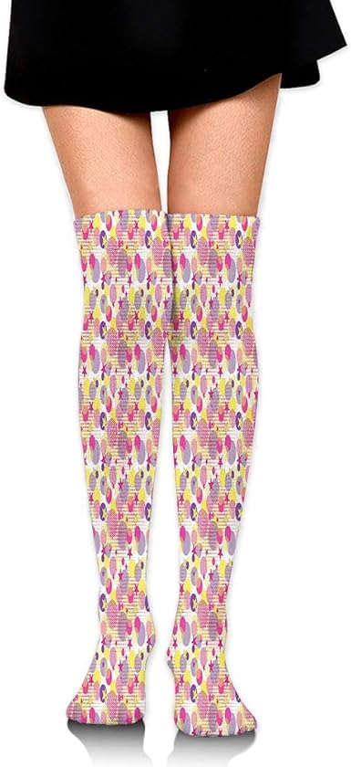 Jesse Tobias Over Knee High Socks, Pop-Art-Muster im ...
