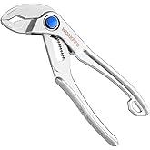 WORKPRO 4" Water Pump Pliers, Mini Groove Joint Pliers, Tongue & Groove Pliers, Fast Adjustable Push-Lock, V-Jaw for Strong G