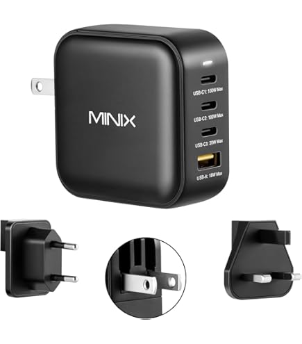 Amazon.com: MINIX NEO P3 100W 4-Ports GaN Wall Charger, 3 x USB-C