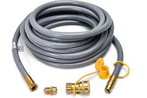 ABYDA 24Feet 1/2 Inch ID Natural Gas Hose with Quick Connect Fitting-Ideal for BBQ, Grill, Pizza Oven, Patio Heater, and More Low-Pressure Appliances - Natural Gas Conversion Kit, CSA Certified