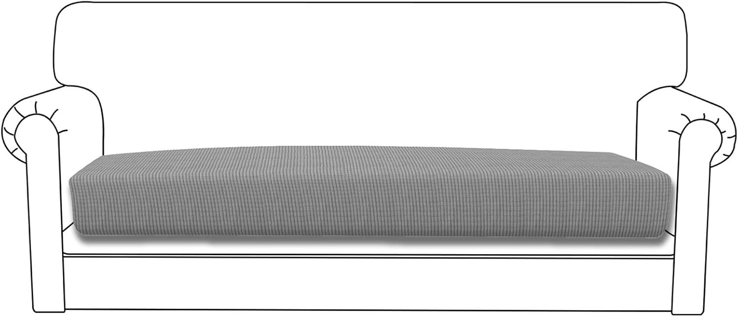 Slipcovers - Easy-Going Stretch Cushion CoverSofa Cushion Furniture Protector Sofa Seat Sofa slipcover Sofa Cover Soft Flexibility with Elastic Bottom(Large,Light Gray)