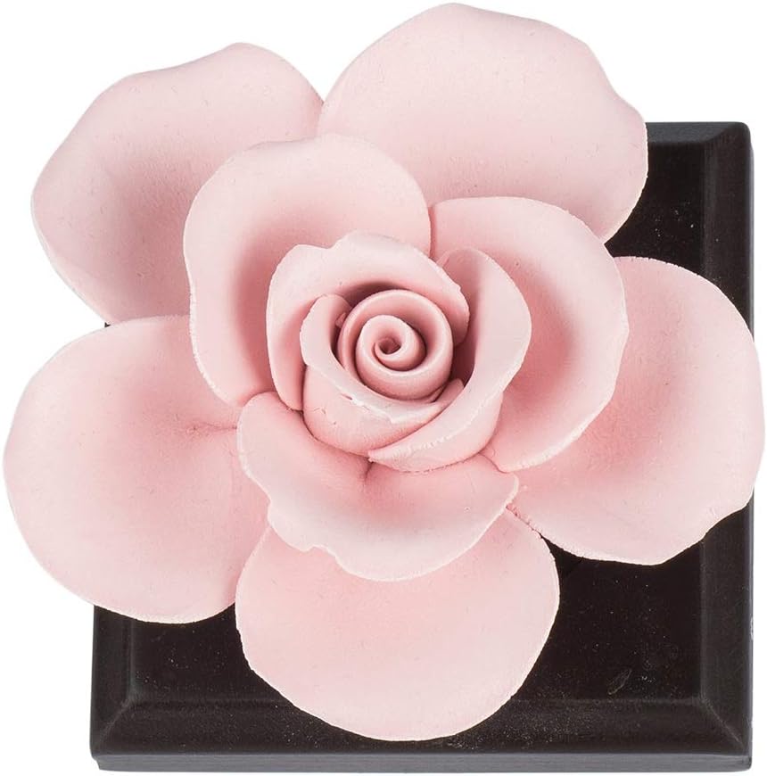 Qfun Handmade Ceramic Artificial Flower Fragrance Diffuser Living Room Decor - Great Gift for Mother's Day Valentine's Day Wedding and Christmas (Red Rose)