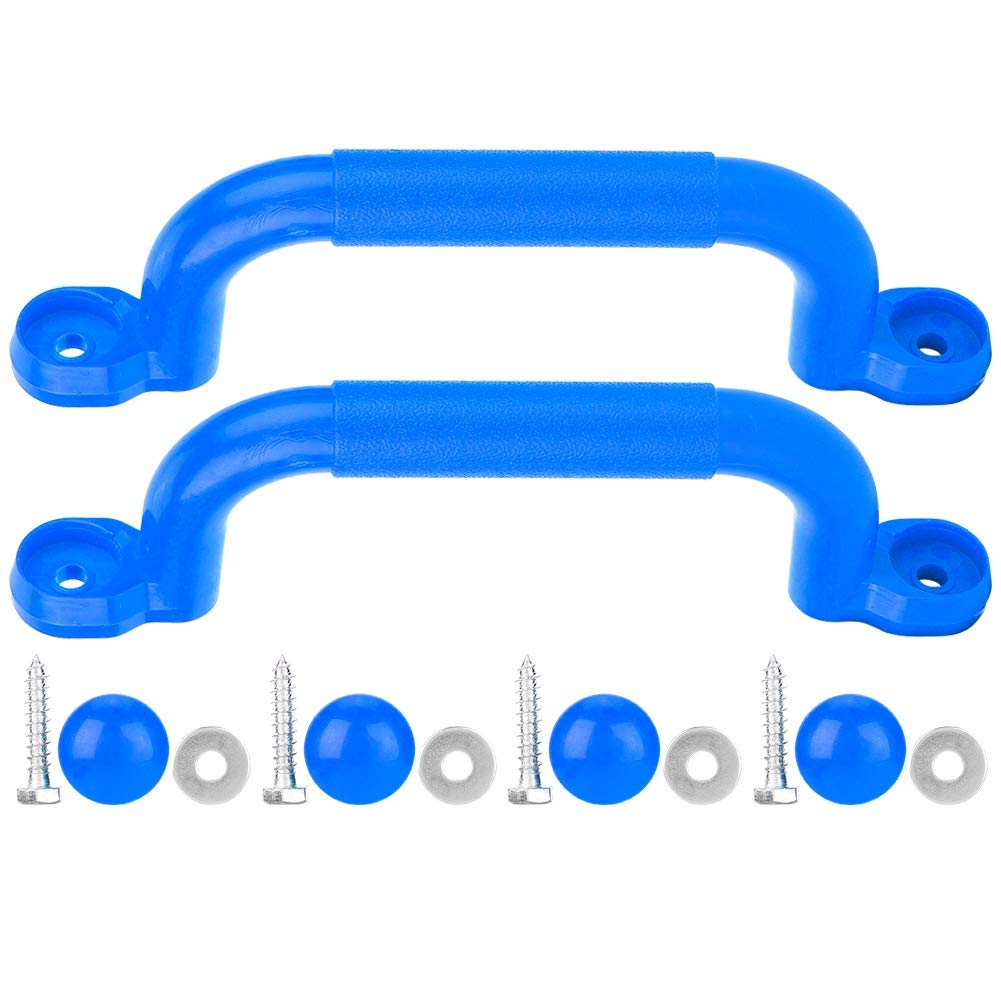 Alomejor Game Grab Handles Children Playhouse Safety Nonslip Grab Handle Screws Kits for Tree House Climbing Toy Swing Accessories (Blue)